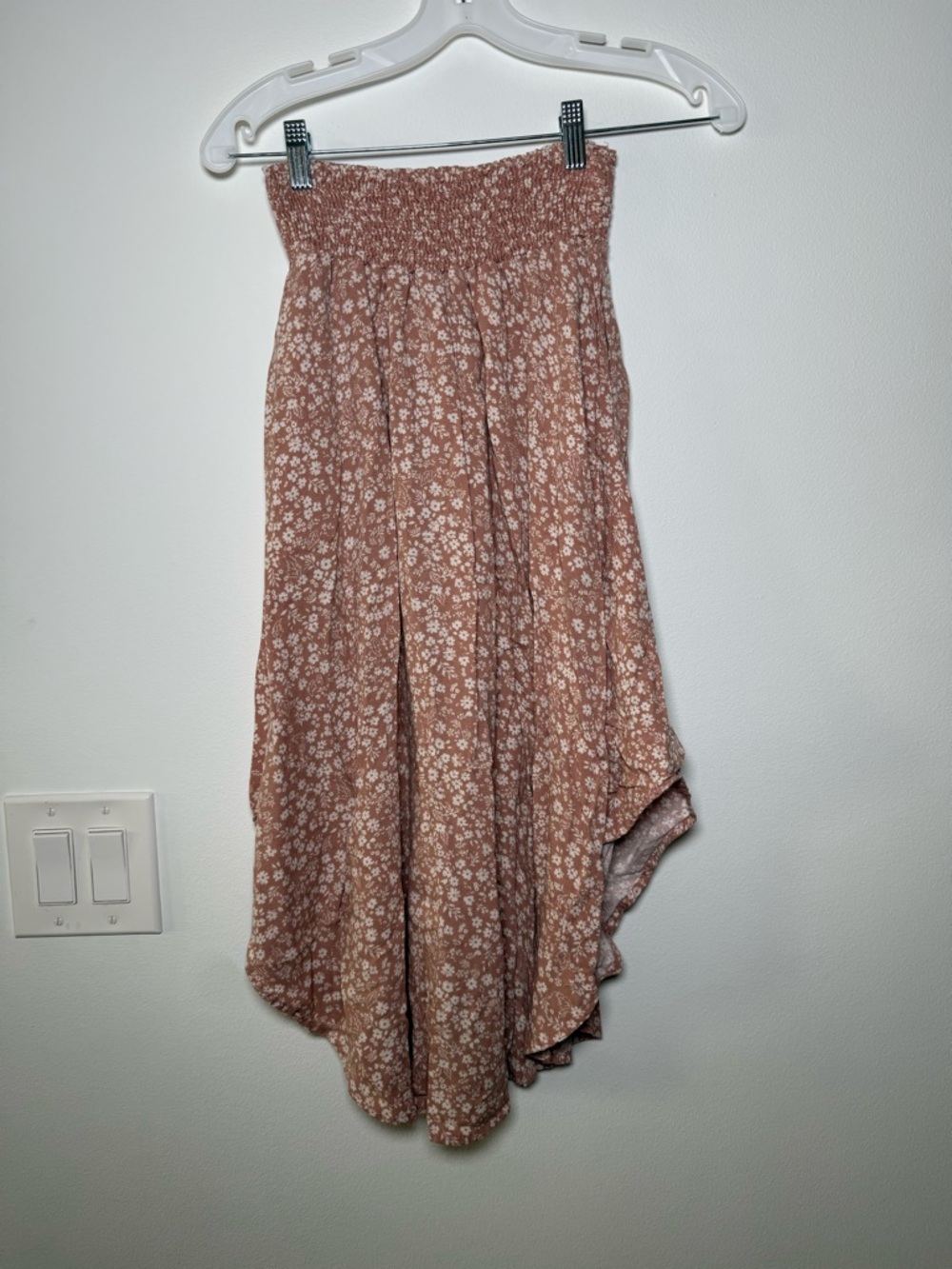 Final Touch Dusty Rose Floral High-Low Skirt